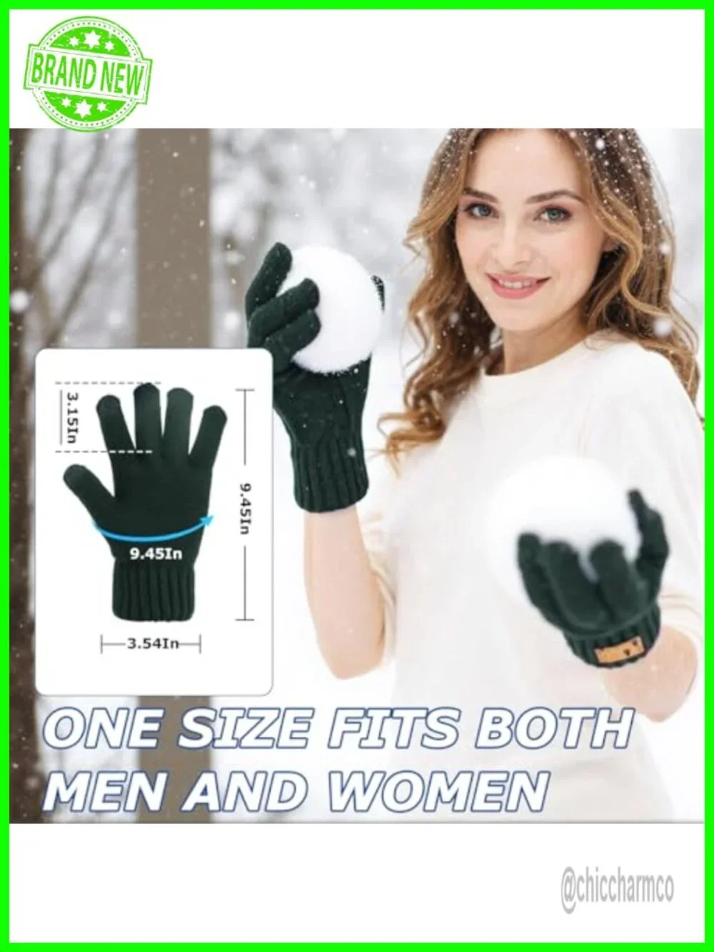 Touchscreen Winter Gloves, Thermal Wool Knit for Cold Weather, Unisex
